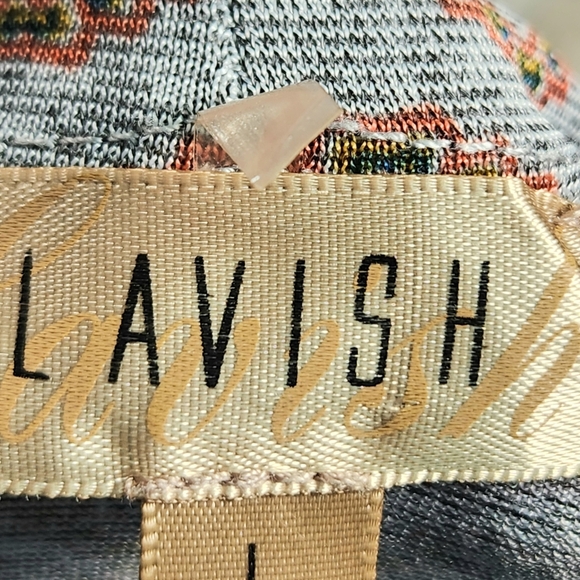 Lavish Avish Multicolored Layered Look Short Sleeve Top Size Large - Picture 6 of 9